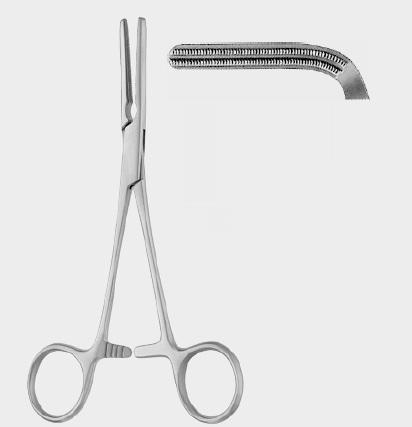 Затискач ДАРДИКА (DARDIK) атравматичний, 14 см (сm), вигнутий під кутом 90°. Бренд: Zepf (Зепф).